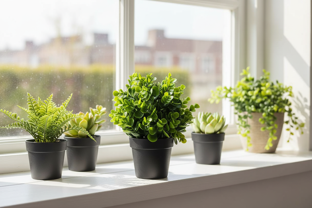 Peperomia Plant Windowsill Group