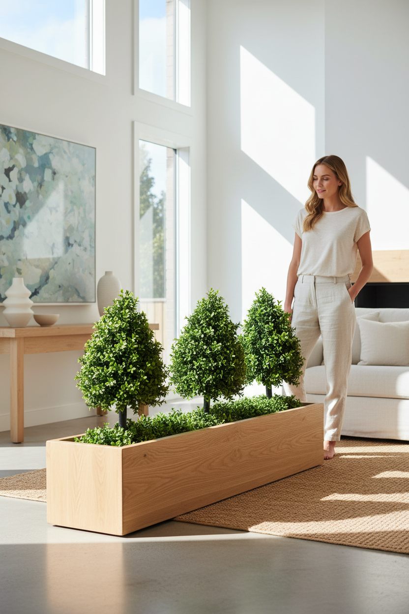 Planter - foliage flush at rim