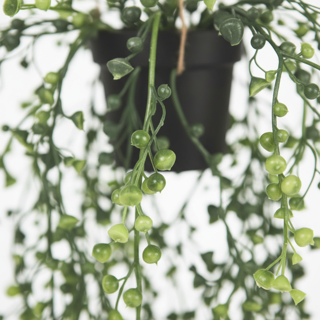 Potted Hanging Pearls Close-Up
