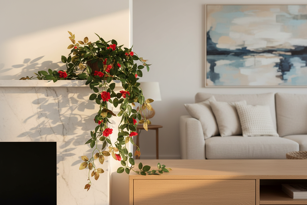 Red Mixed Foliage Living Room