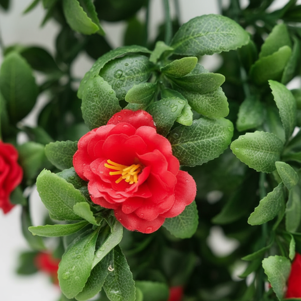 Red Rose Stem Close-Up