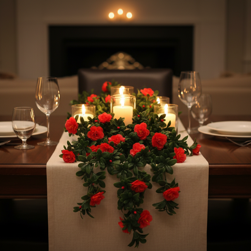 Red Rose Stem Dining