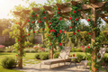 Red Rose Stem Pergola