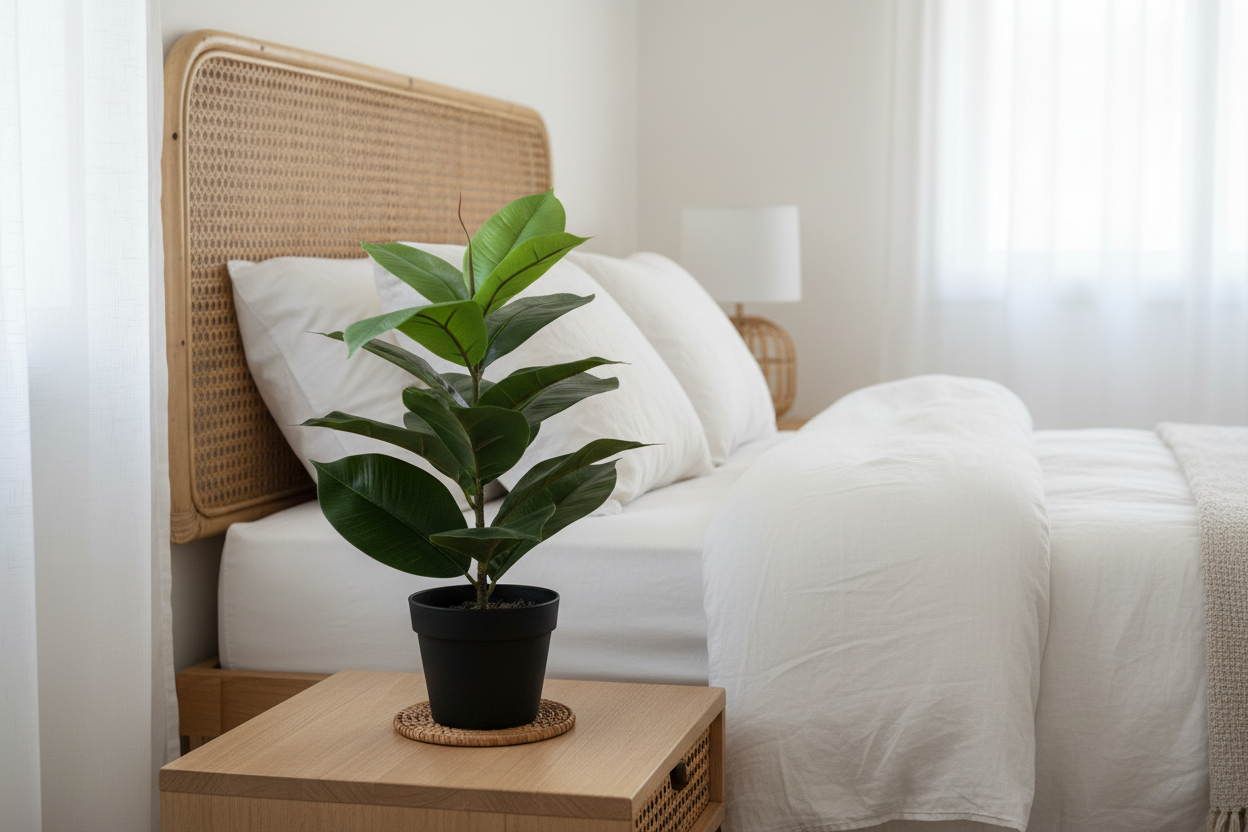 Rubber Plant in Modern Australian Bedroom
