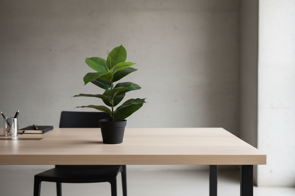 Rubber Plant in Modern Australian Home Office
