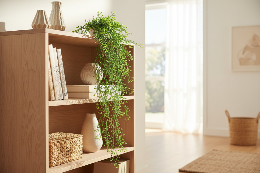 Shelf drape leafy vine