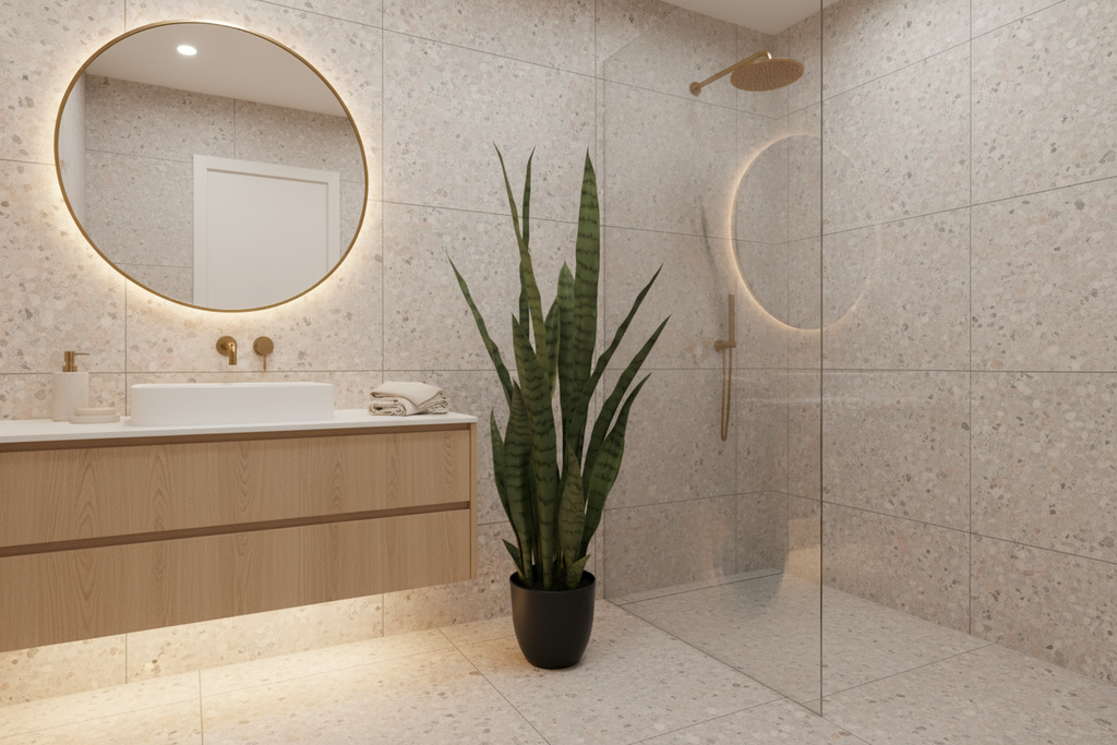 Snake Plant in Modern Australian Bathroom
