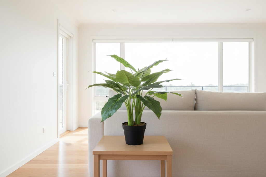 Taro Elephant Ear 70cm in Modern Australian Living Room