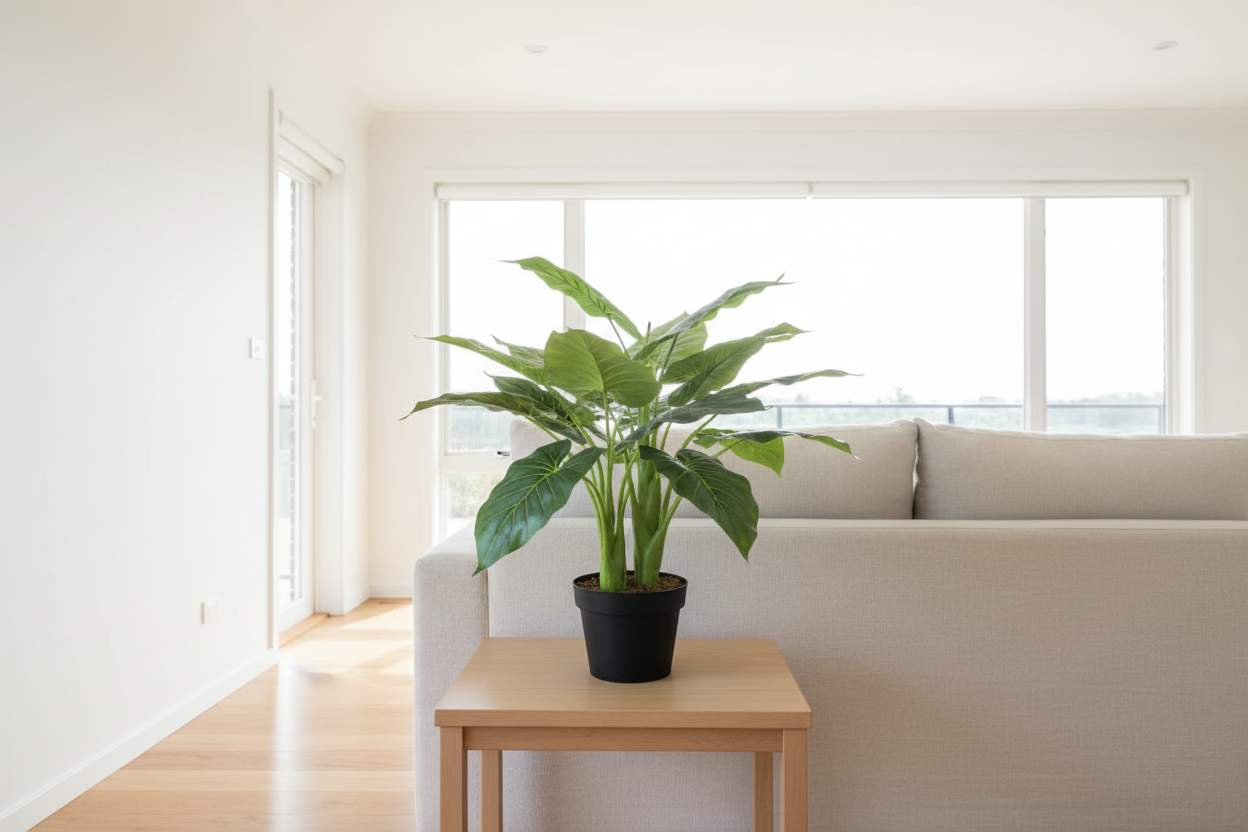 Taro Elephant Ear 70cm in Modern Australian Living Room