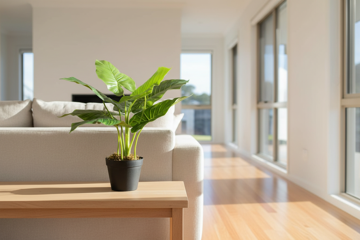 Taro Elephant Ear in Modern Australian Living Room
