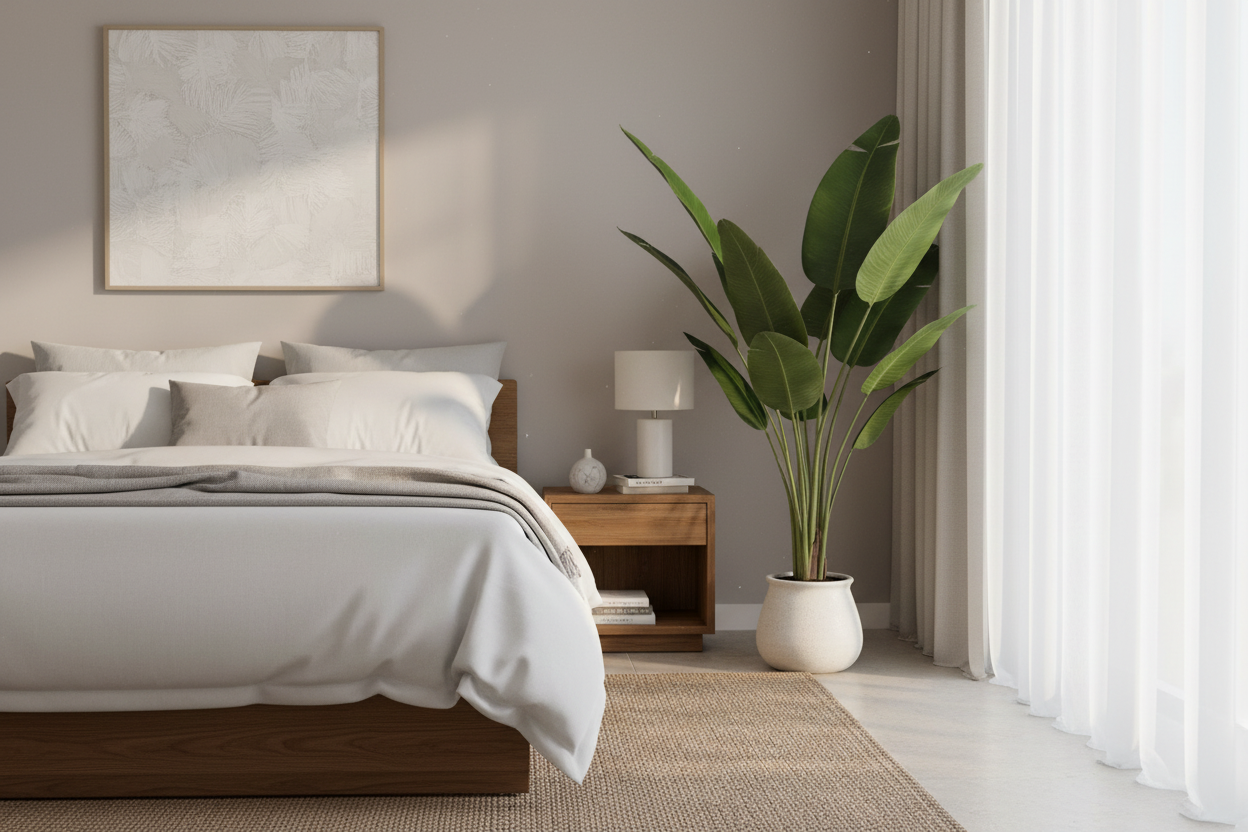 Travellers Palm in Modern Australian Bedroom