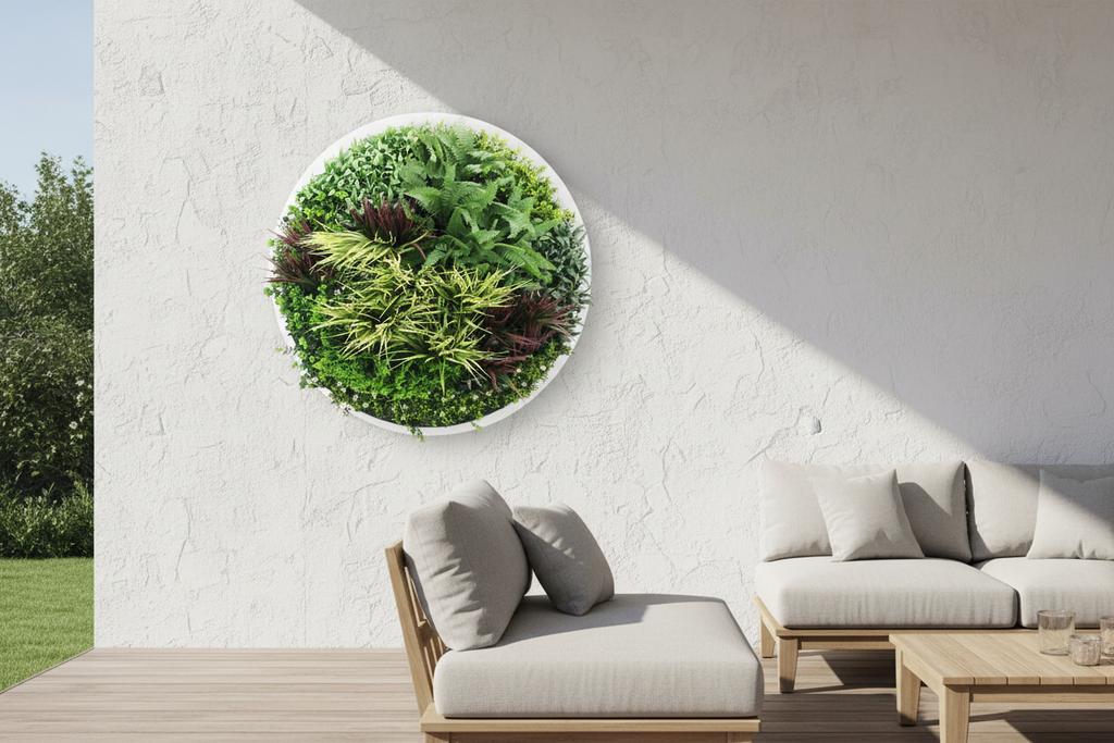 Wall Disc Art on Modern Australian Alfresco