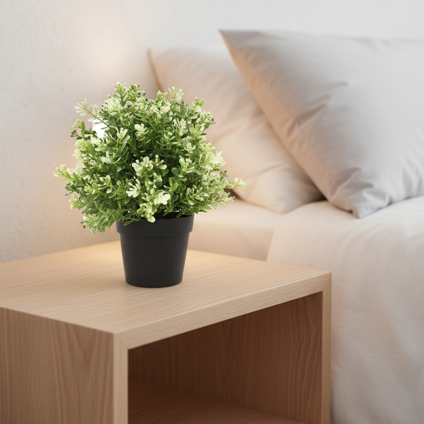White Jade Plant Bedside Portrait