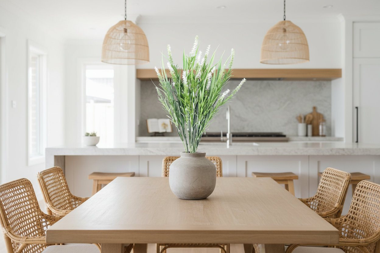 White lavender dining table