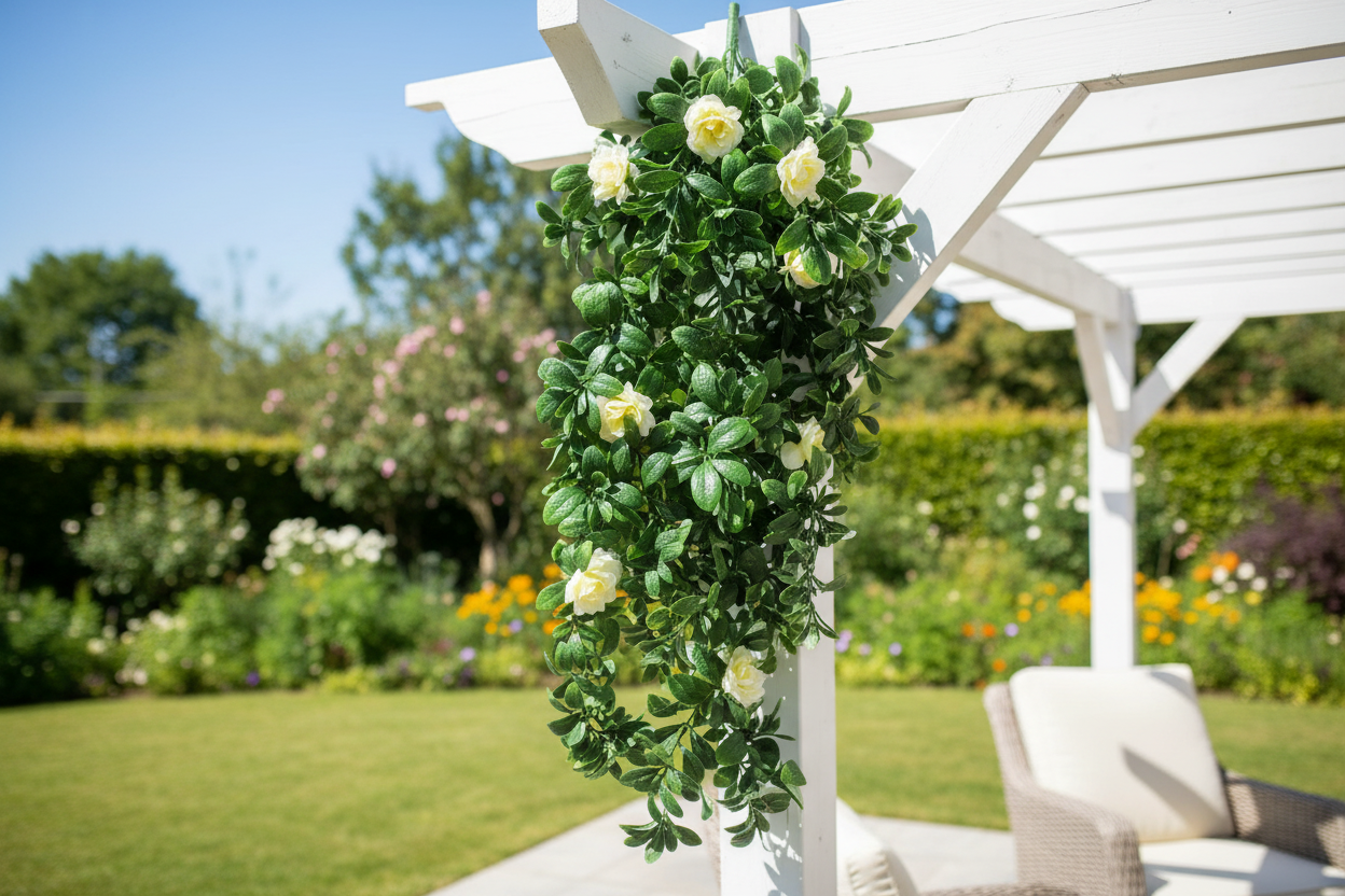 White Rose Stem Pergola