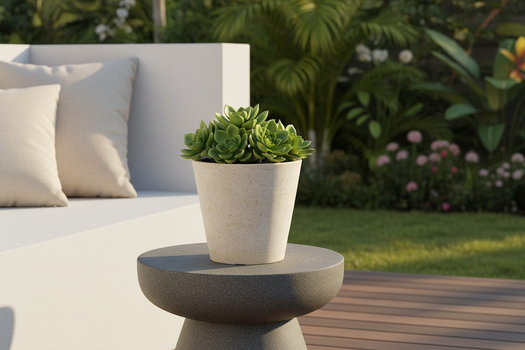 White Stone Pot – Alfresco