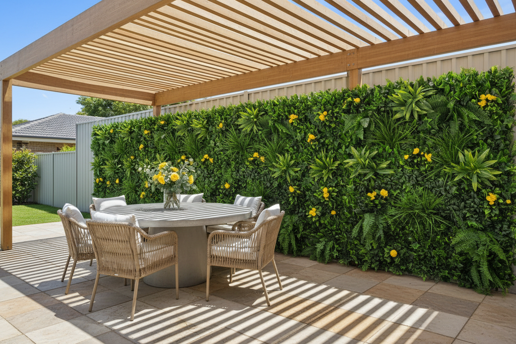 Yellow rose alfresco fence