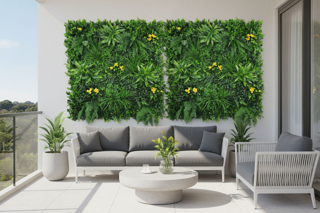Yellow rose balcony privacy