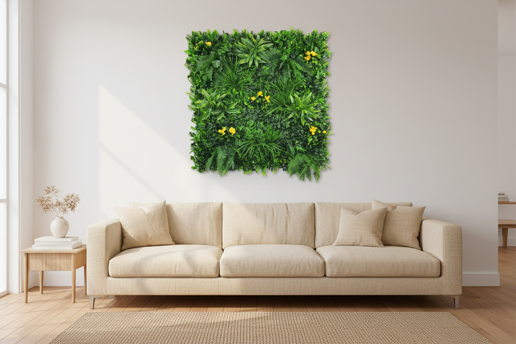 Yellow rose feature wall